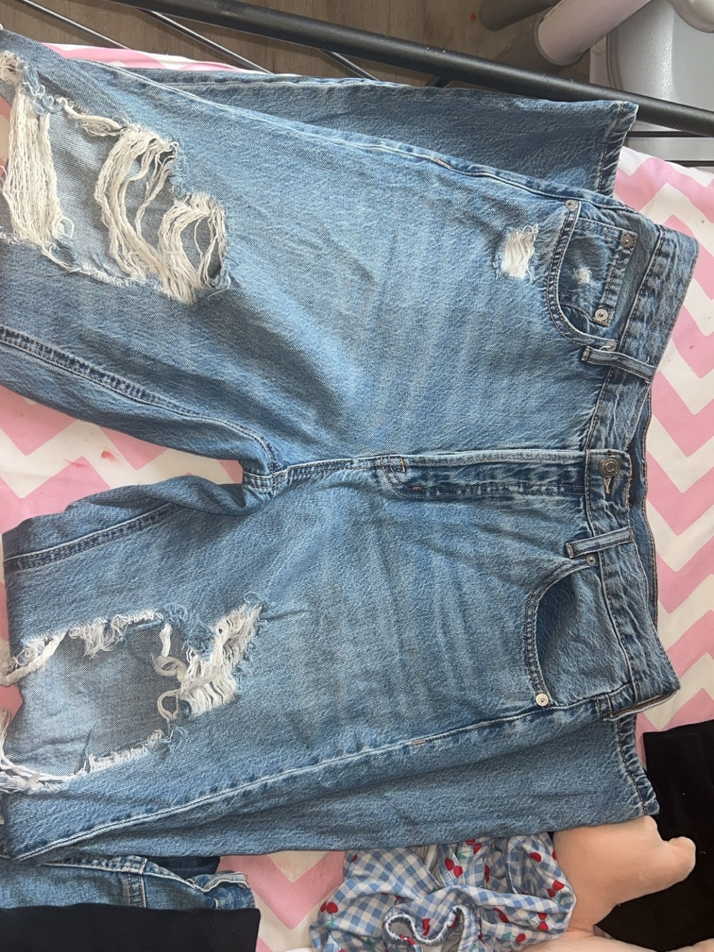 Aeropostale Distressed Baggie 90s Jeans - Medium Blue